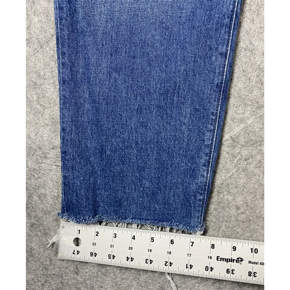 Madewell Jeans Womens 29 Blue The Perfect Vintage Straight Jean Raw Hem - Picture 8 of 14